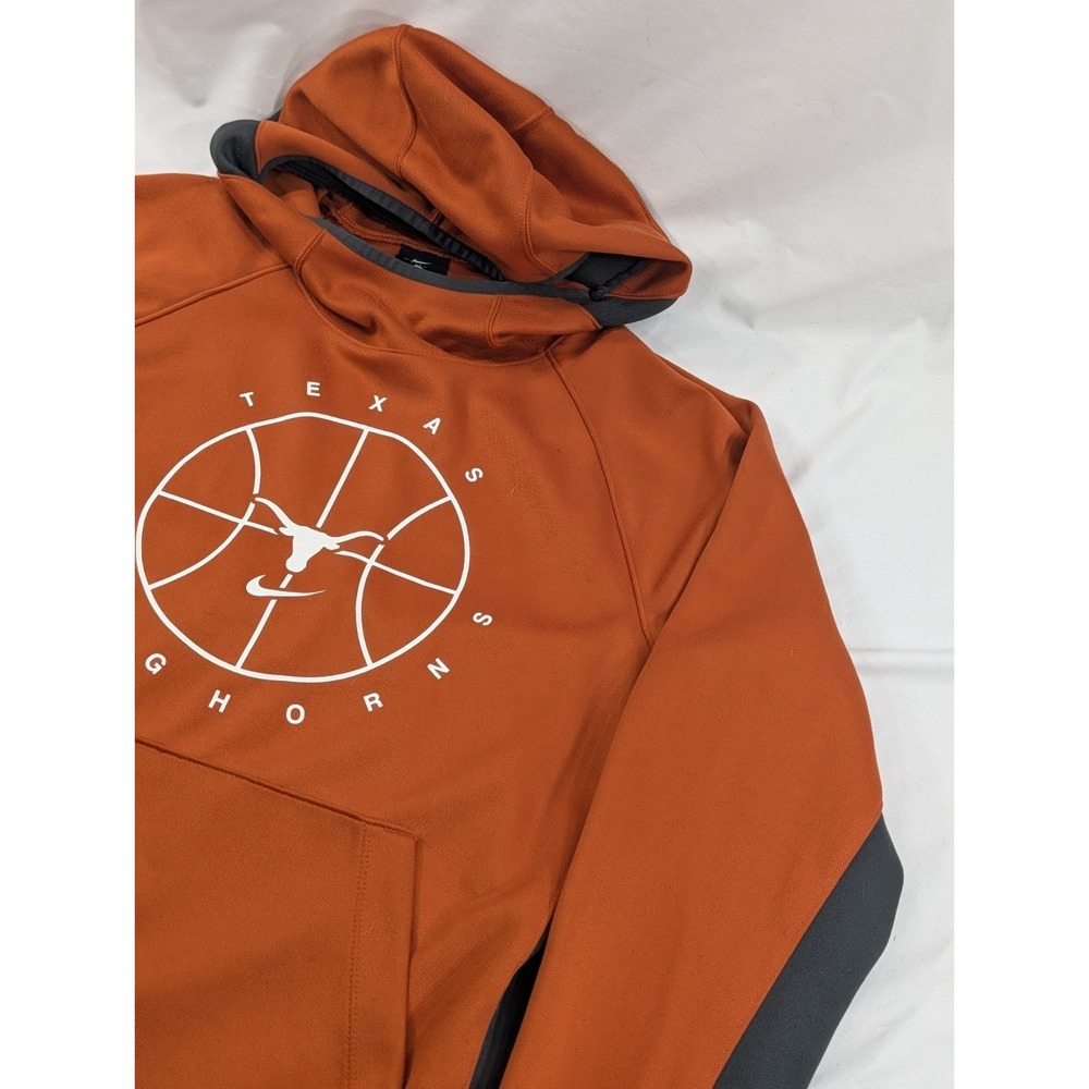 Nike Texas Longhorns Orange Dry Fit Basketball Pullover Hoodie Mens Small EUC